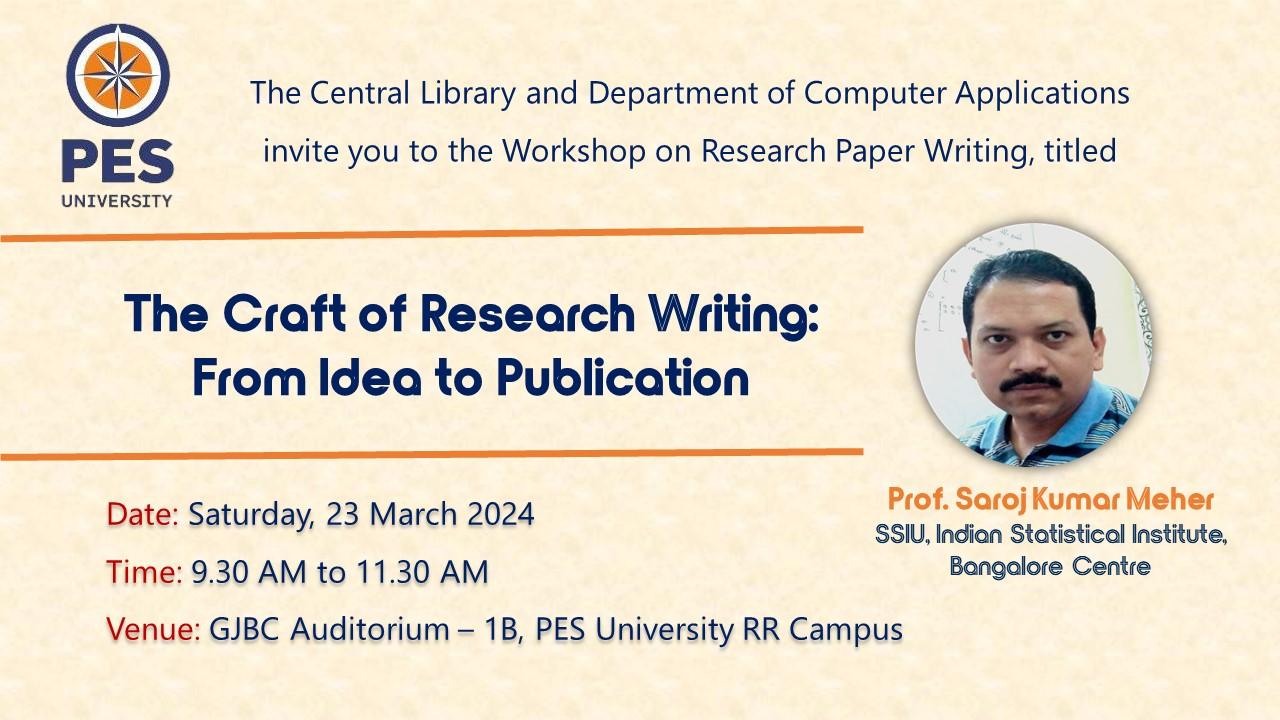 Craft of Research Writing: From Idea to Publication