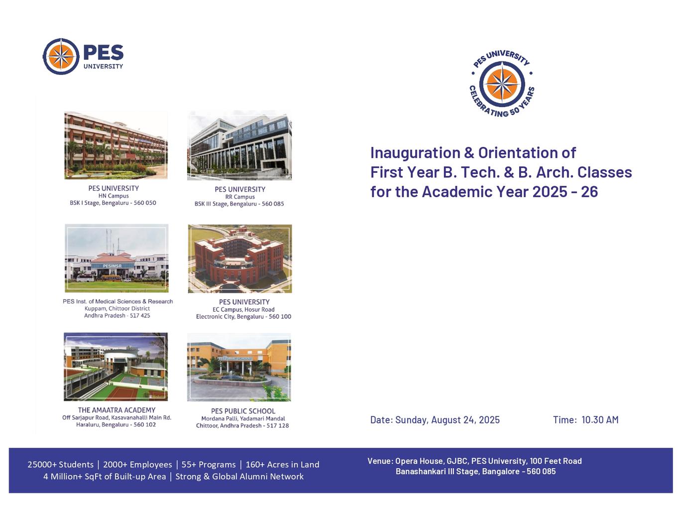 B. Tech. & B. Arch. Inauguration