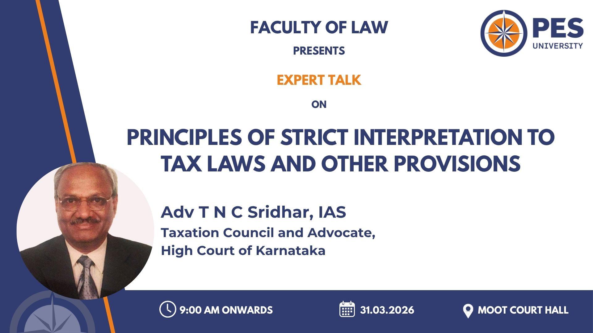 Principles of Strict Interpretation to Tax Law and Other Provisions